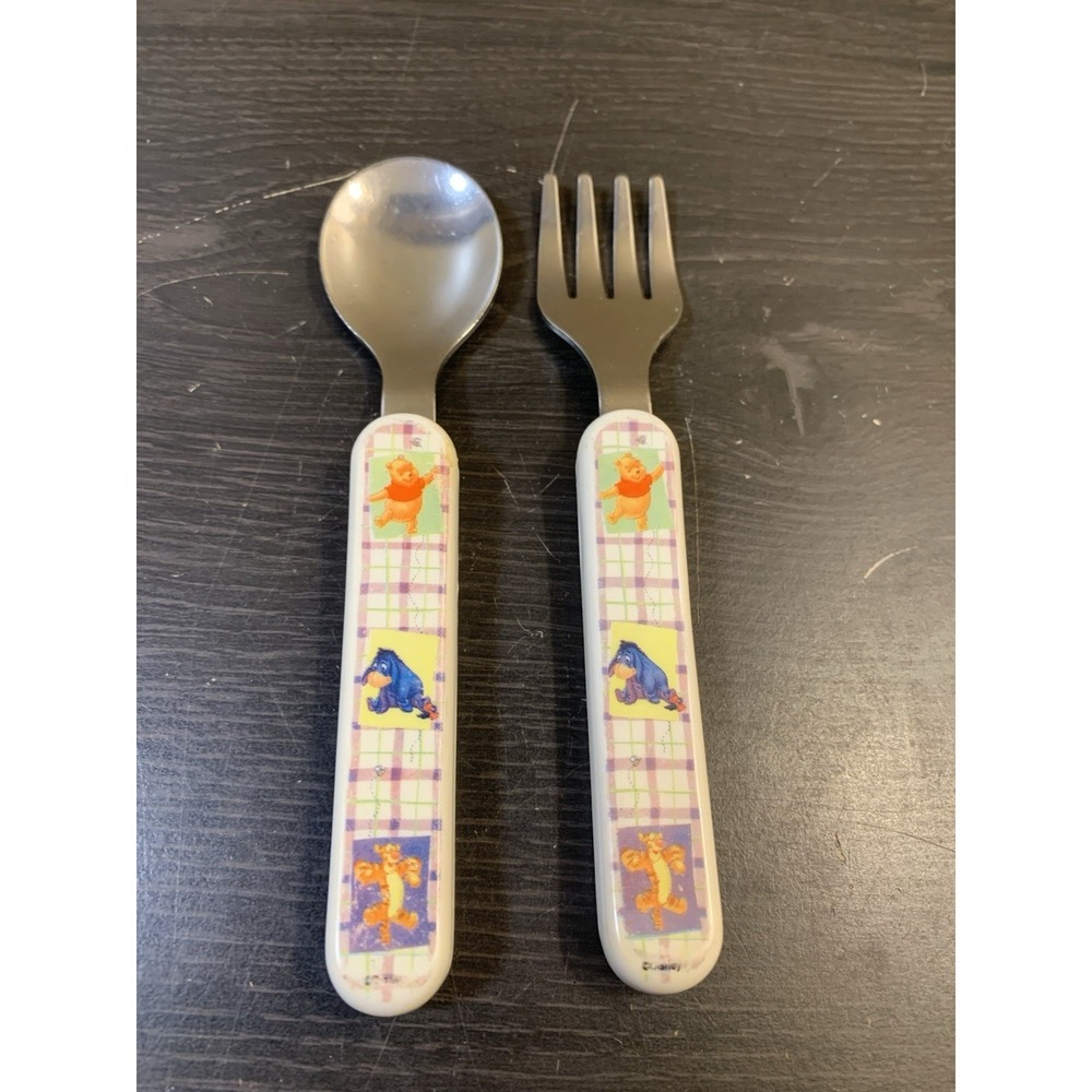 Vintage Winnie The Pooh Baby Spoon & Fork Set The First Years Disney Tigger